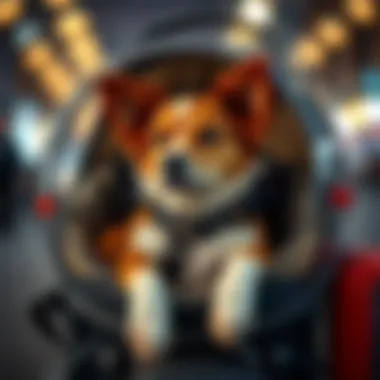 A dog comfortably resting inside a bubble backpack