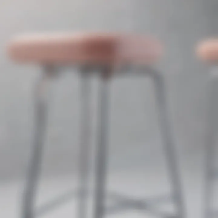 Close-up of the material details showcasing the lightweight structure of an ultra light stool.