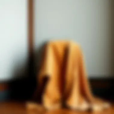 Elegant corduroy kimono draped over a stylish chair