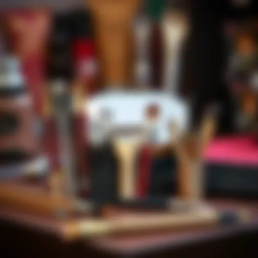 Essential tools for eyebrow shaping displayed together