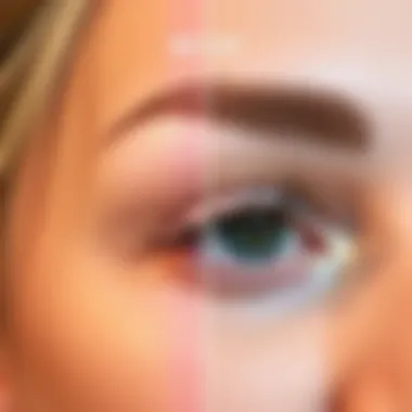 Before and after results of eyebrow shaping