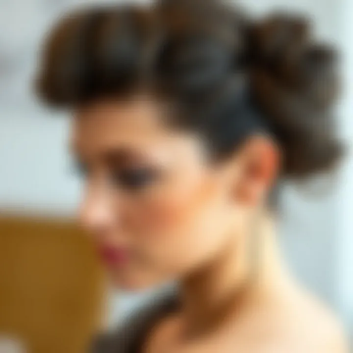 Diverse styles of updos achieved with hair sponge
