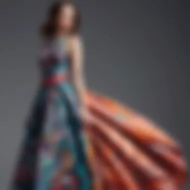 Contemporary Mod Prom Dress A modern interpretation of a mod prom dress with bold colors and geometric patterns.