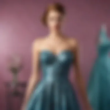 A vintage mod prom dress displayed on a mannequin, showcasing its unique design.