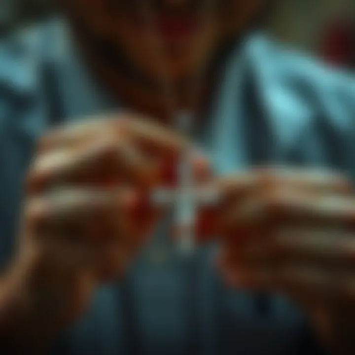 Artisan crafting a moissanite cross pendant with precision