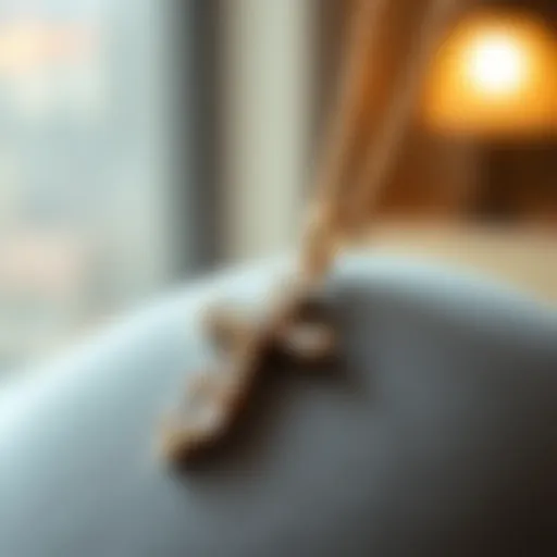 Elegant moissanite cross pendant necklace displayed on a velvet surface