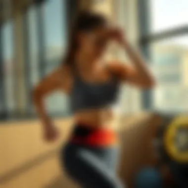 Individual engaging in a workout using a waist exercise band