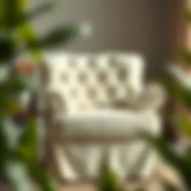 Stylish tufted slipcover transforming an ordinary chair into a statement piece