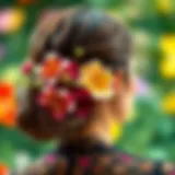 Elegant floral hair barrette adorned with vibrant blooms