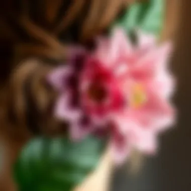 A close-up of a handmade flower hair accessory showcasing intricate design