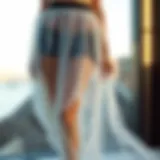 Showcasing the fluidity and elegance of a mesh cover-up skirt