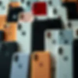 A variety of plain iPhone cases displayed together