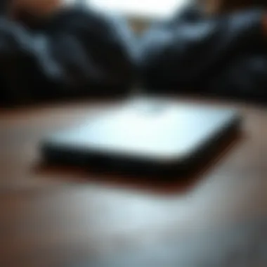 Close-up of a sleek, matte black iPhone case