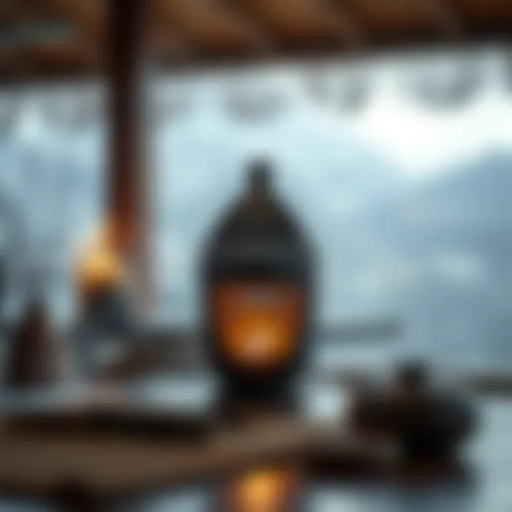 Atmospheric setting with smokeless incense burner in use