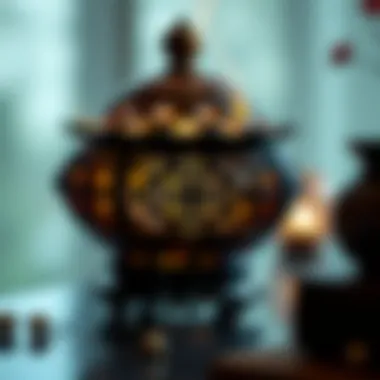 Elegant smokeless incense burner showcasing intricate design