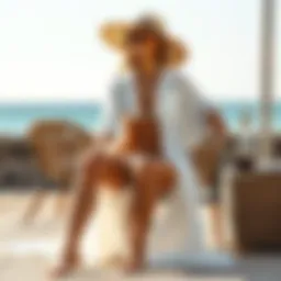 Elegant beach cover-up draped over a stylish chair