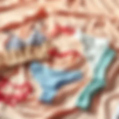 Materials used for bathing suit cover-ups showcased on a soft fabric background