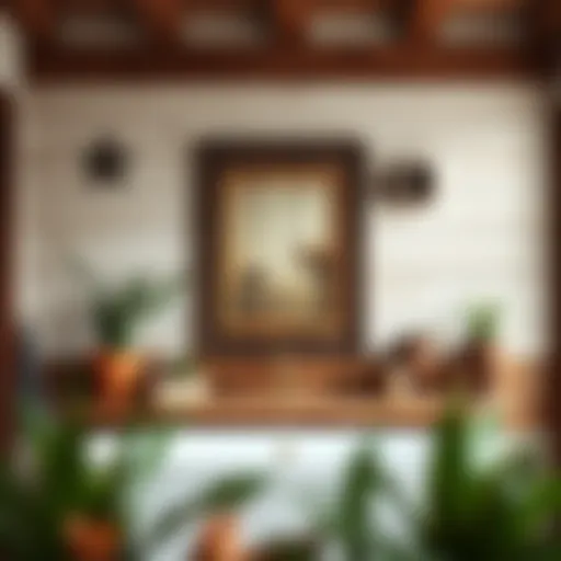 Rustic wooden wall decor with western motifs