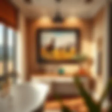 Elegant bathroom featuring western-themed artwork