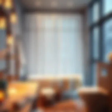 Cozy bathroom setup with warm lighting and a luxurious winter shower curtain