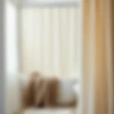 Various materials used in winter shower curtains displayed together