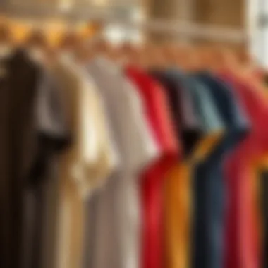 Diverse styles of 4X t-shirts showcased on hangers