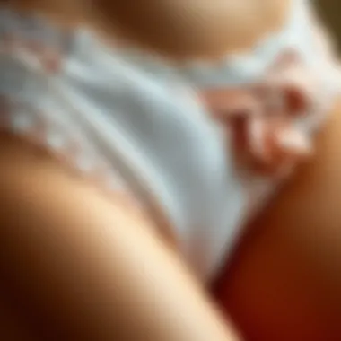 A close-up of various materials used in padded underwear