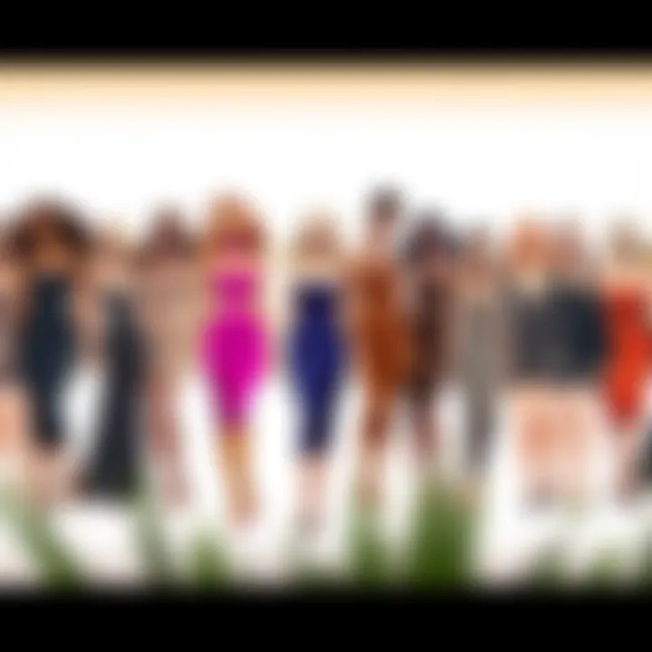 Various body types styled in fitted stretchy dresses