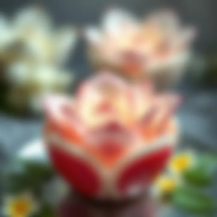 Close-up of a beautifully crafted flower-shaped dessert