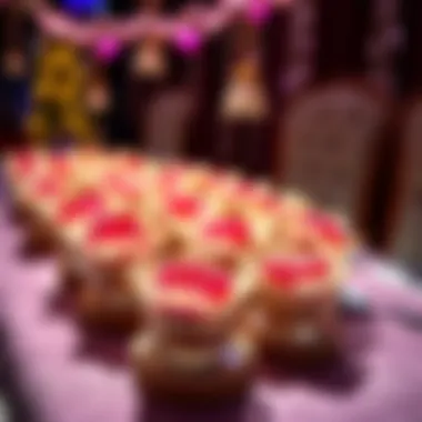 Creative presentation of flower-shaped dessert cups at a festive gathering