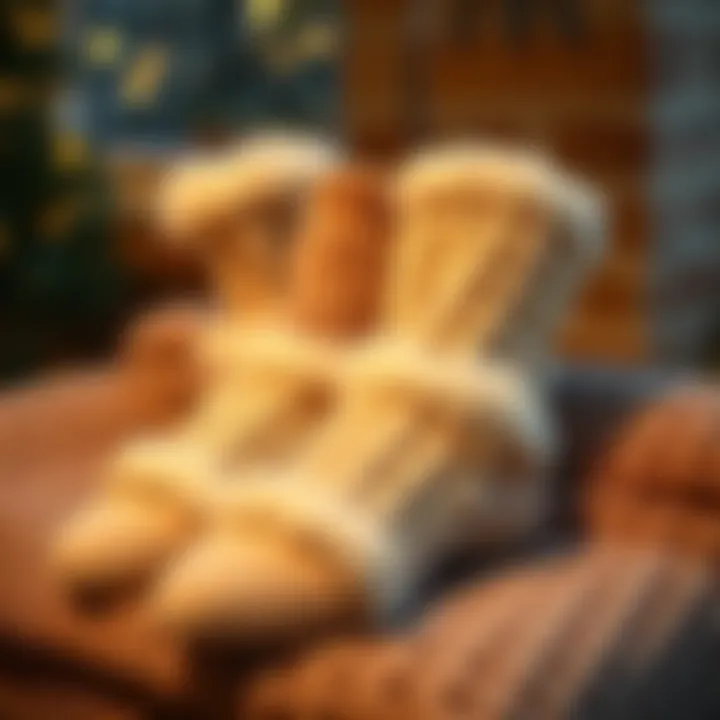 Luxurious fluffy wool socks displayed elegantly