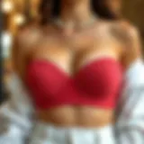 A versatile bandeau bra displayed in a stylish outfit