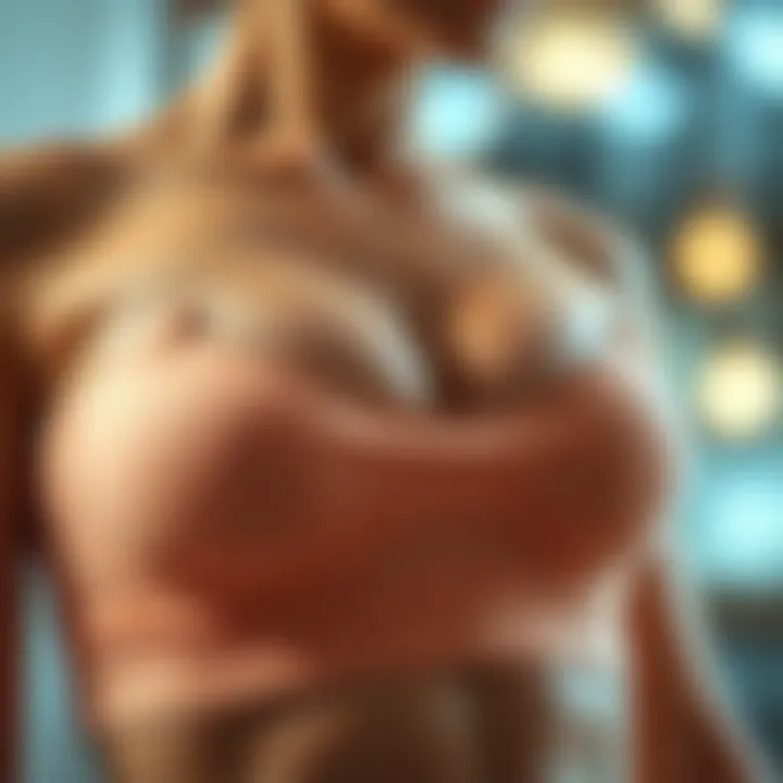 Close-up of front closure details on a bandeau bra