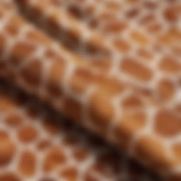 Close-up of giraffe print fabric texture