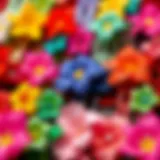 Vibrant display of Hawaii flower clips in various colors.