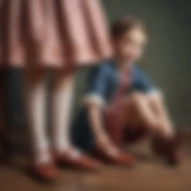 Historical depiction of children wearing dress-up shoes