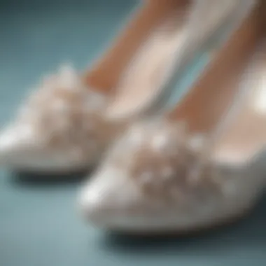 Detailed close-up showcasing the intricate design of pearl shoe clips