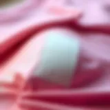 Close-up view of invisible breast lift tape on fabric