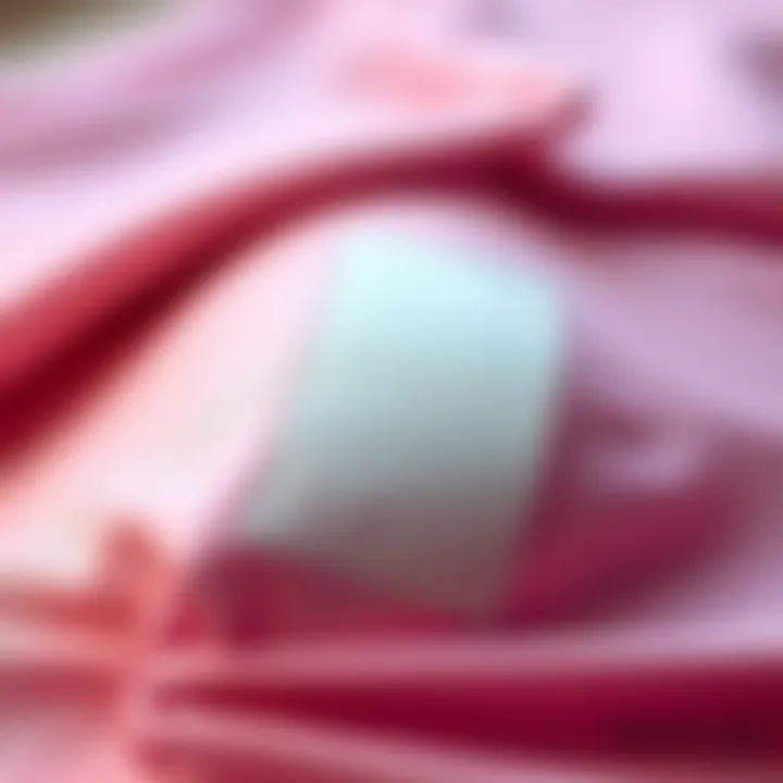 Close-up view of invisible breast lift tape on fabric