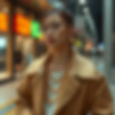 Contemporary fashion showcasing Korean gold chains in a modern setting