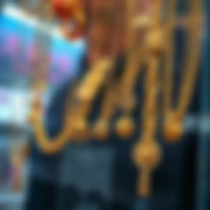 Display of various styles of Korean gold chains reflecting evolving trends