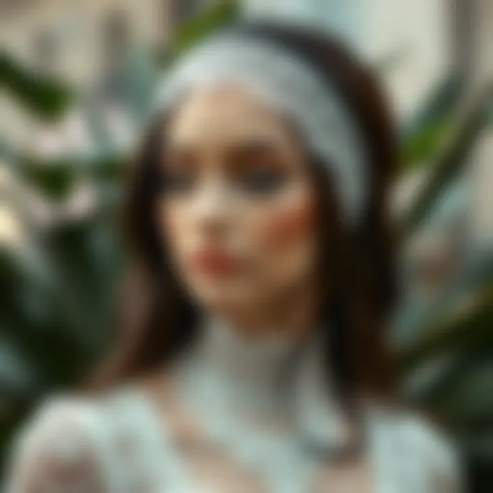 Elegant lace front wig showcasing intricate lace detailing and elastic band functionality