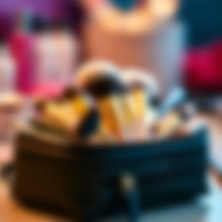 High-quality materials used in a zippered makeup brush case.