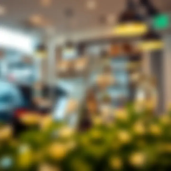 Creative application of mirror letter stickers in a commercial space