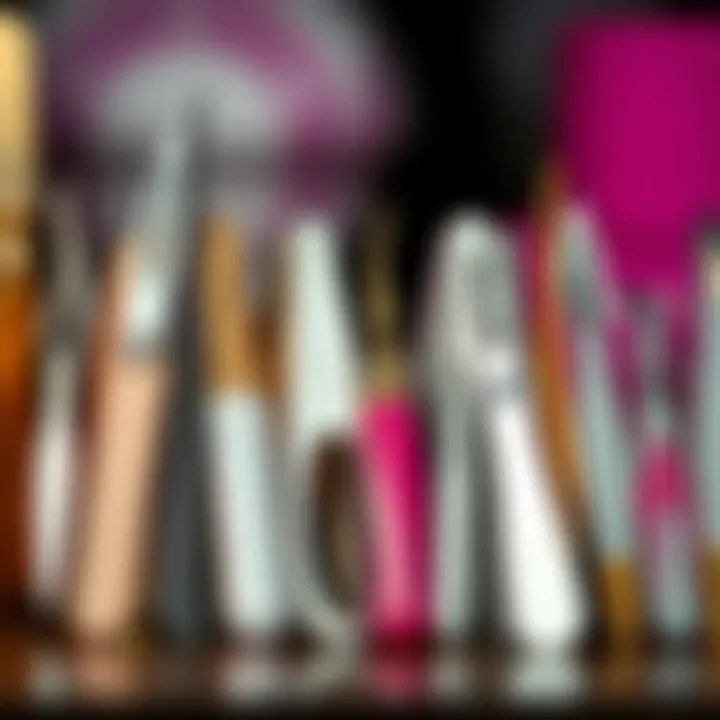 An array of different nail scrapers showcasing various designs and materials