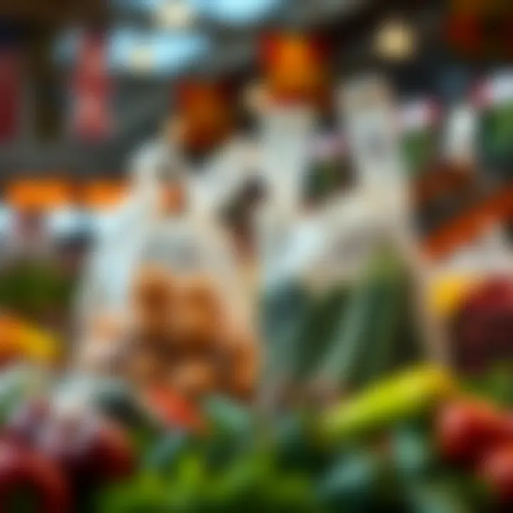 Comparison of net zero produce bags and traditional plastic bags