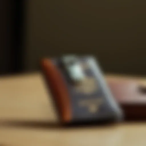 Elegant leather passport holder with clip