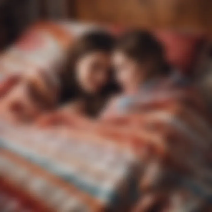 A cozy personalized blanket with intricate embroidery showcasing heartfelt messages