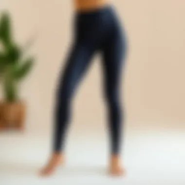 Stylish postpartum tummy control leggings displayed on a neutral background