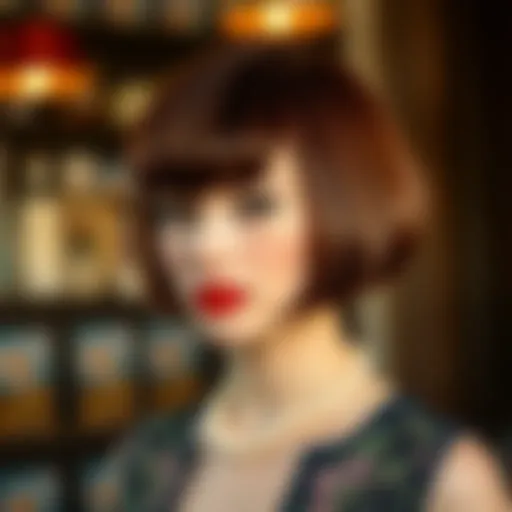 Elegant bob hairstyle representative of 1920s fashion